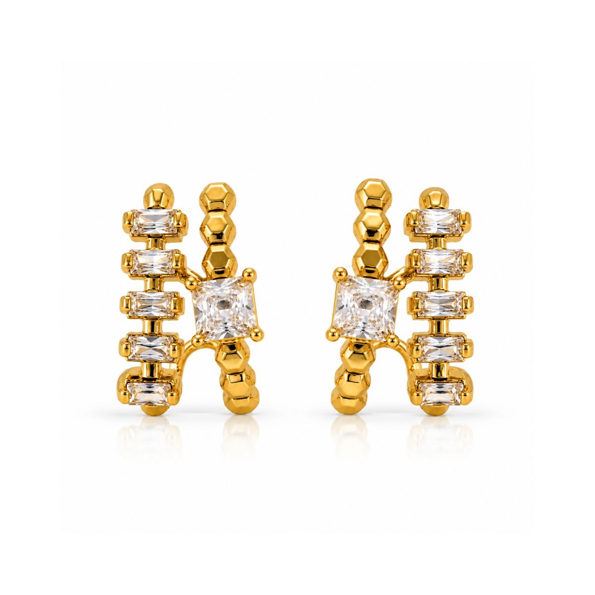 Baguette Duo Studs