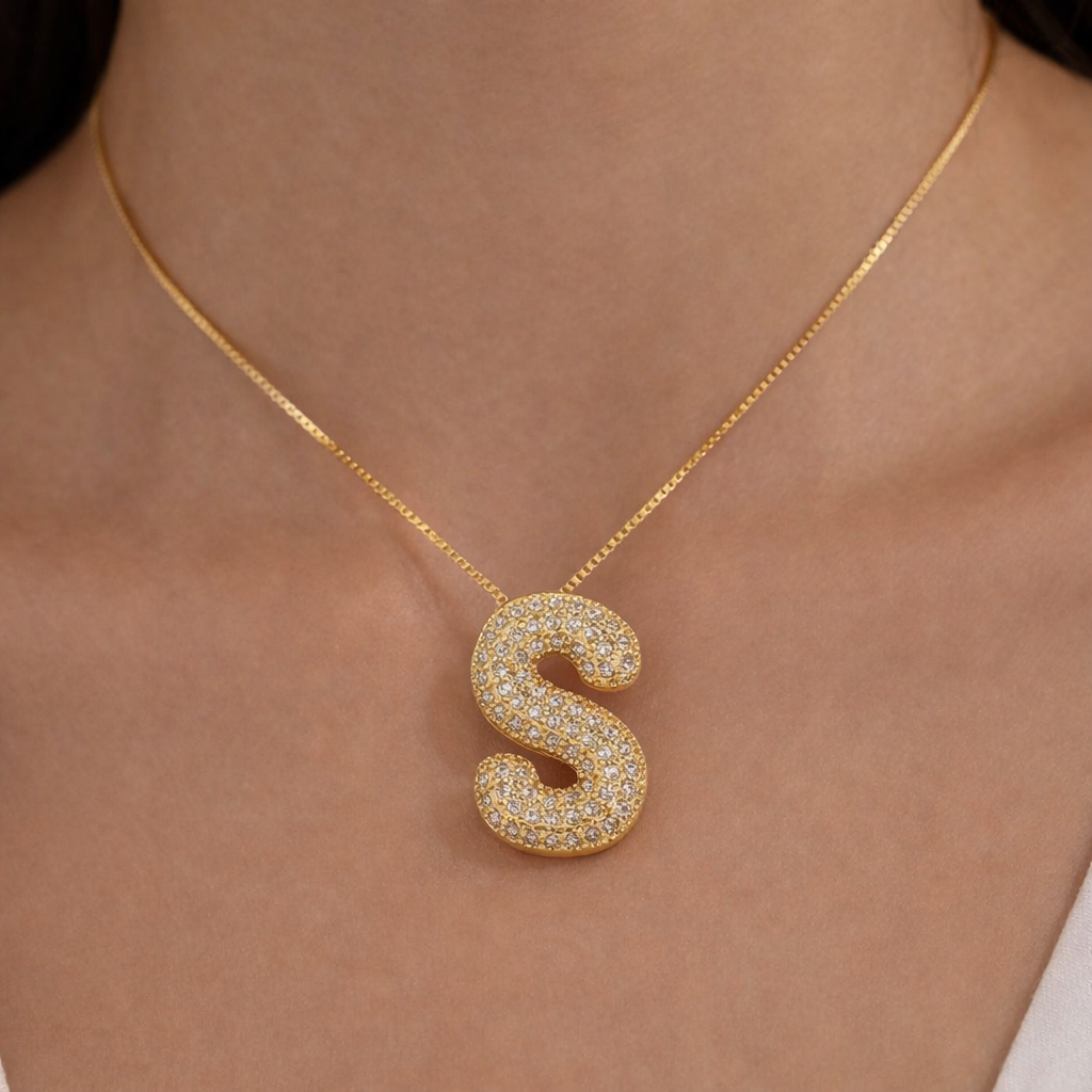Personalized Initial Zirconia Necklace S