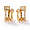 CZ Triple Hoop Earrings