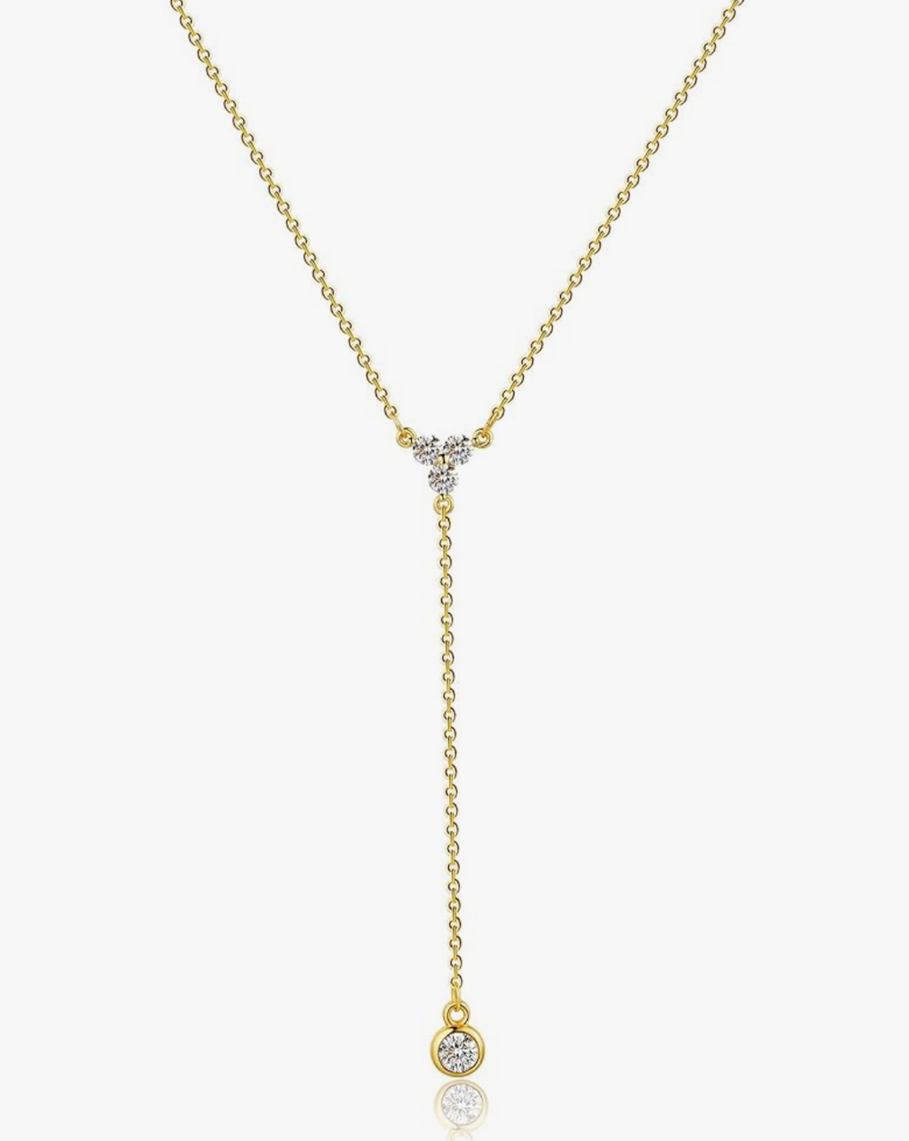 Trio Diamond Lariat Necklace
