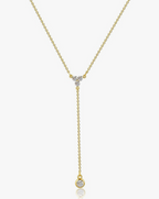 Trio Diamond Lariat Necklace