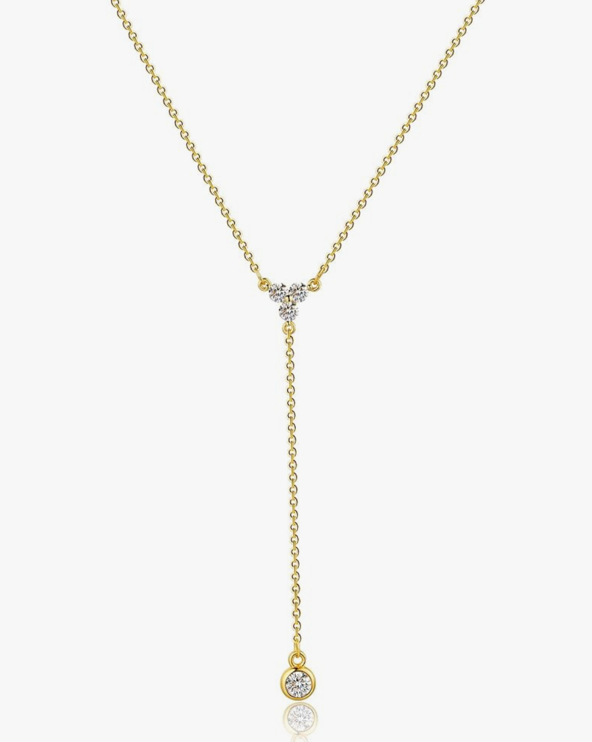 Trio Diamond Lariat Necklace