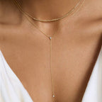 Trio Diamond Lariat Necklace