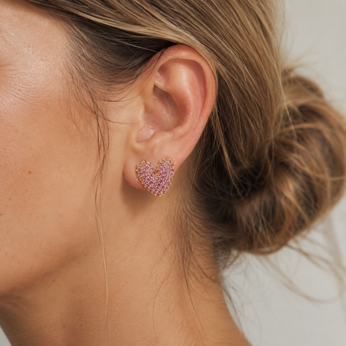 Amour Heart Stud Earrings