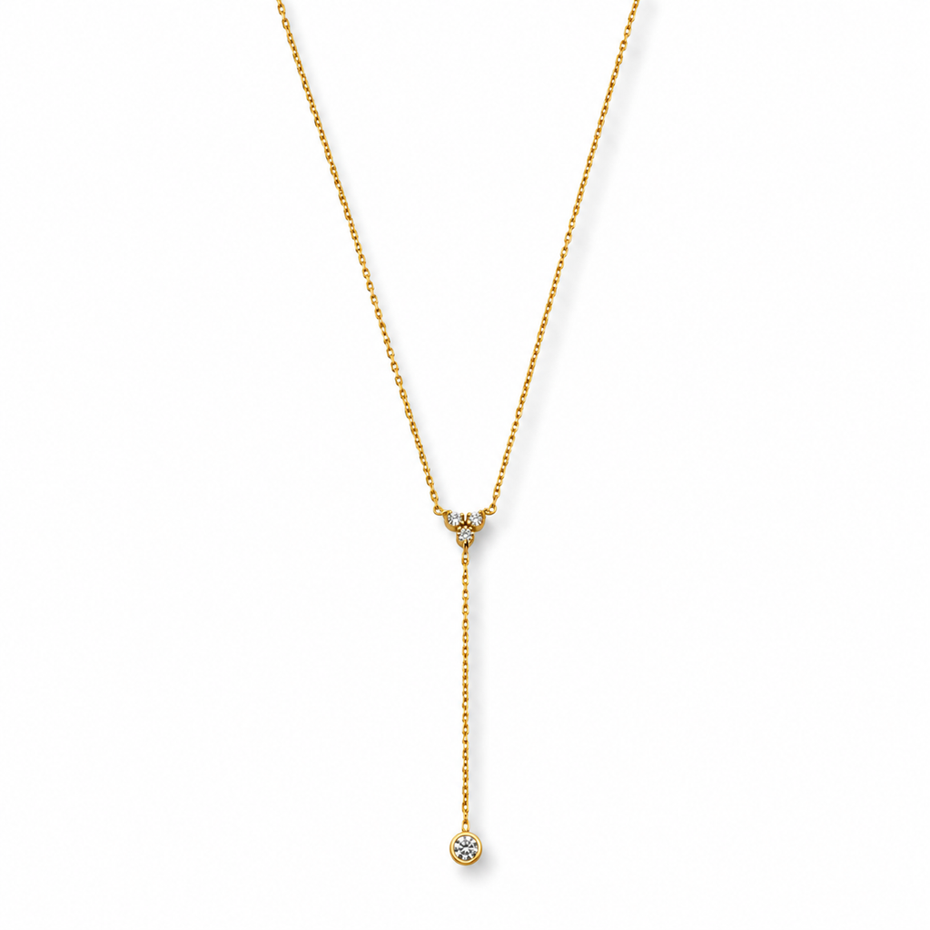 Trio Diamond Lariat Necklace