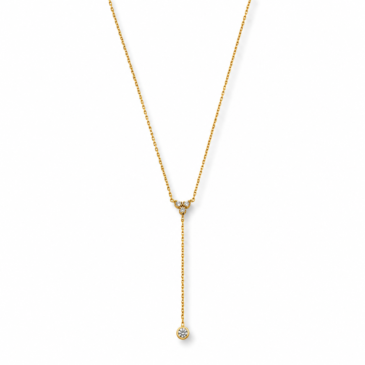 Trio Diamond Lariat Necklace