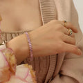 Pink Baguette Tennis Bracelet