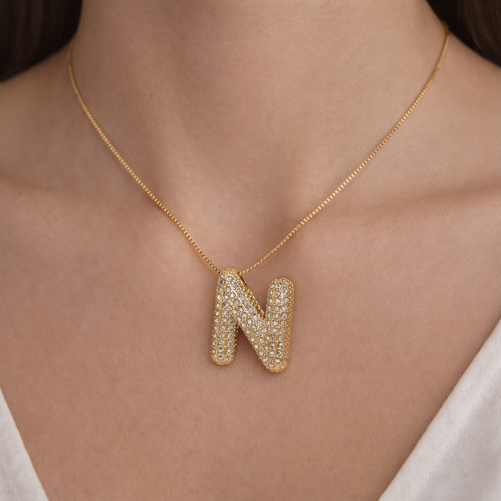 Personalized Initial Zirconia Necklace N