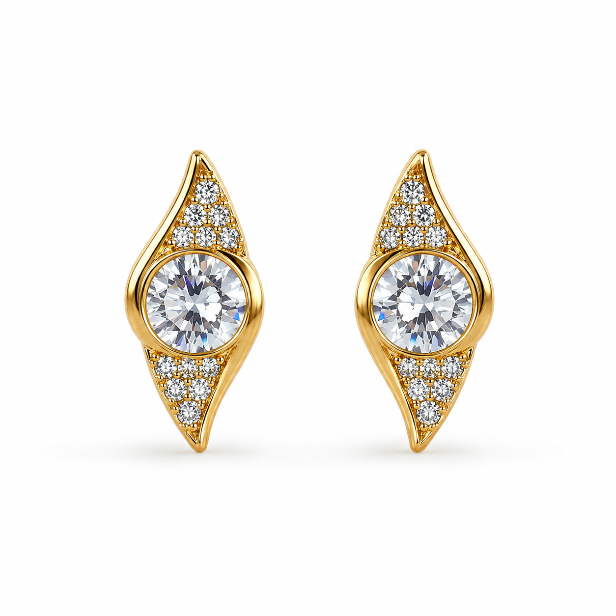 Marquise Halo Stud Earrings