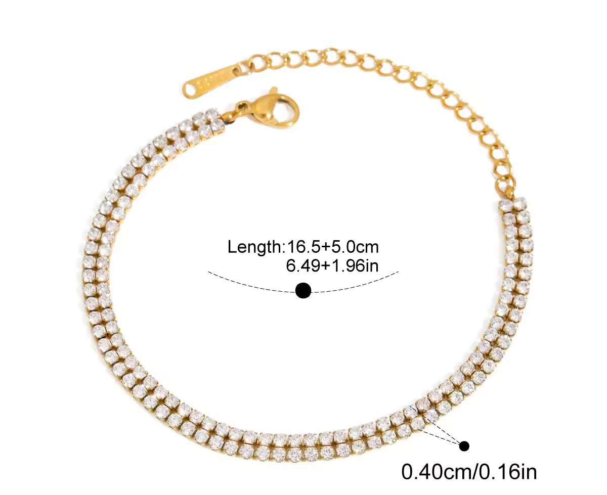 Double Layer Tennis Bracelet