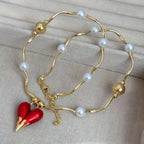Chunky Red Heart Necklace