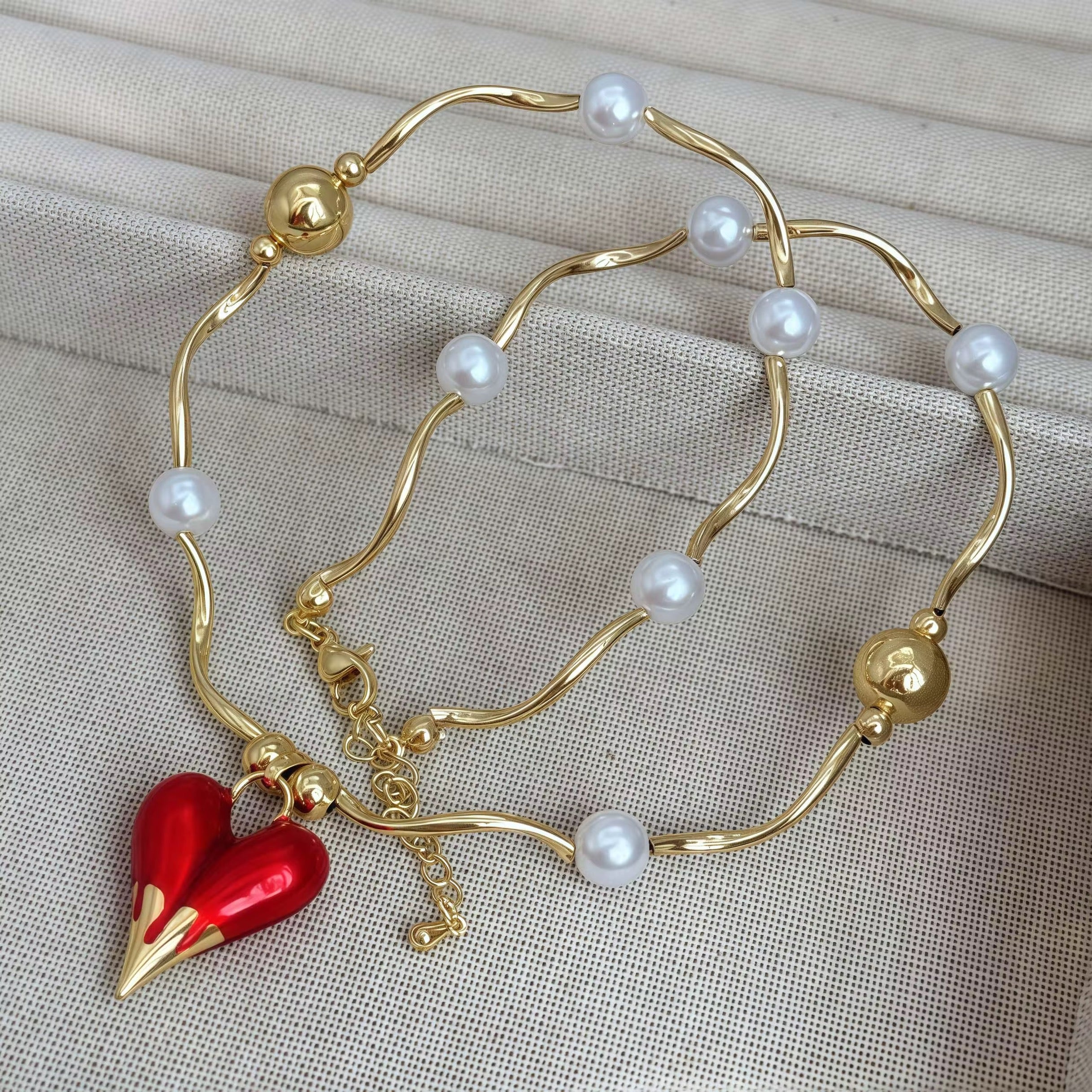 Chunky Red Heart Necklace