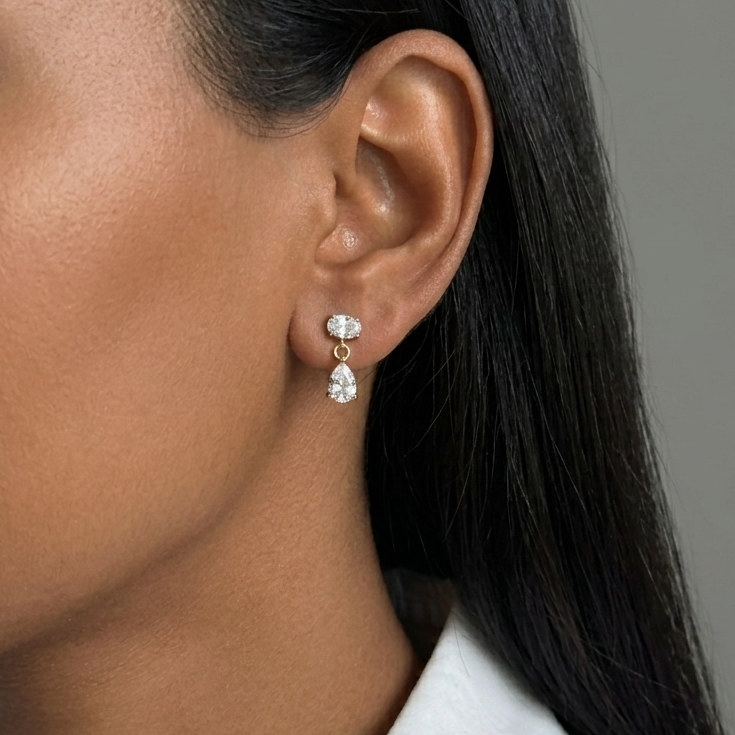 Dew Diamond Drop Earrings