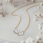 Double Heart Diamond Necklace