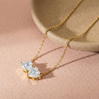 Double Heart Diamond Necklace