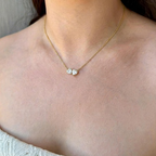 Double Heart Diamond Necklace