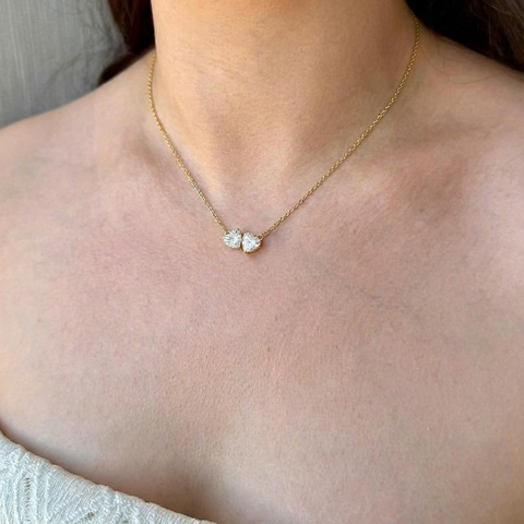 Double Heart Diamond Necklace