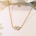 Double Heart Diamond Necklace