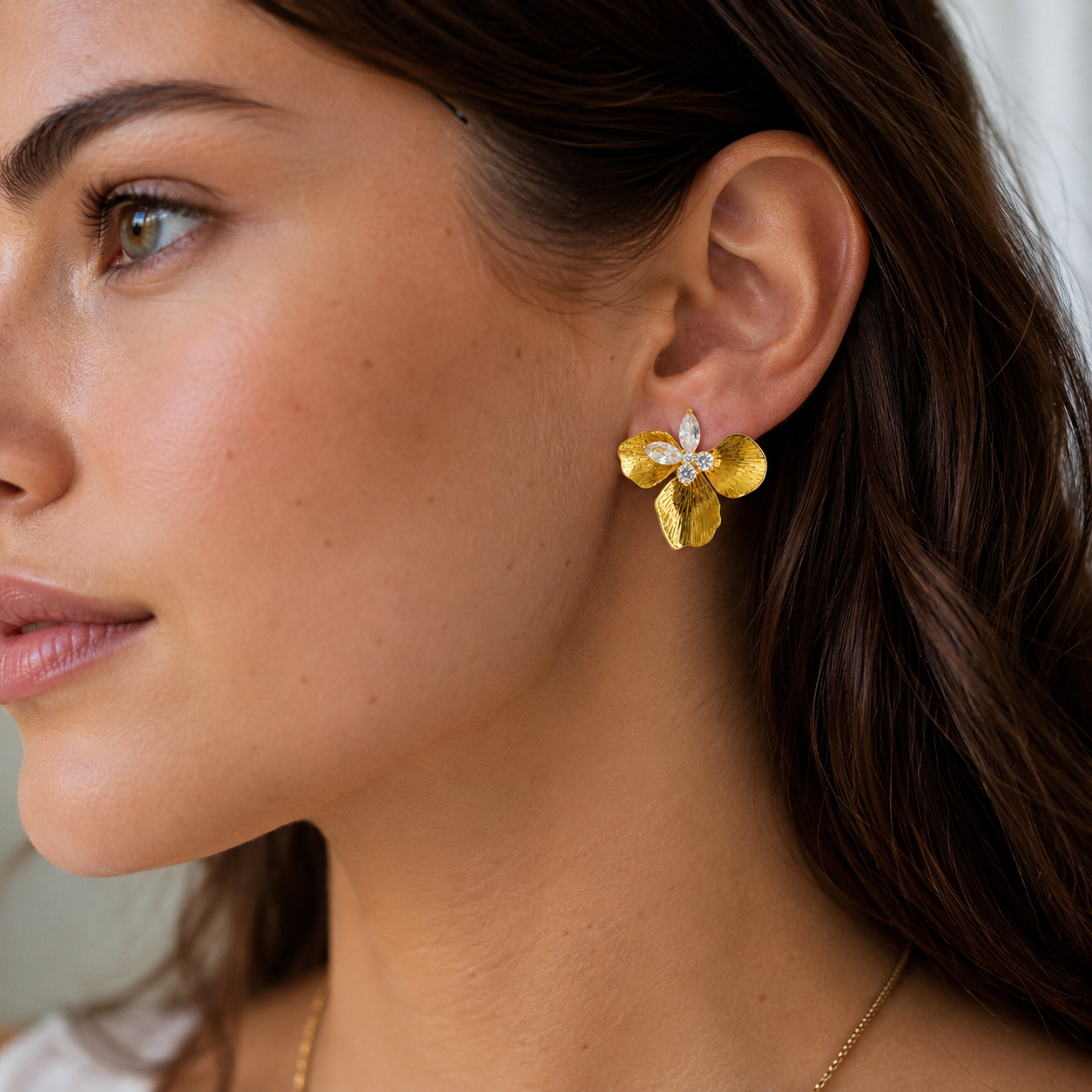 Golden Orchid Earrings