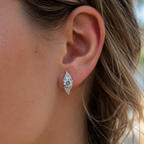 Marquise Halo Stud Earrings
