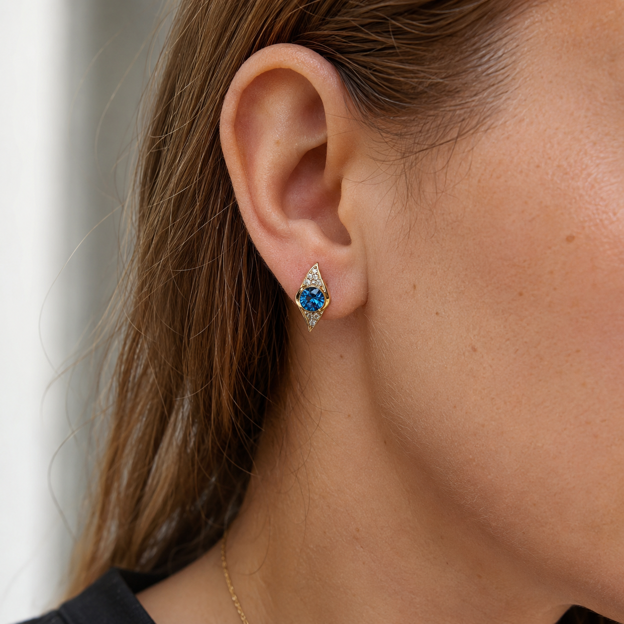 Marquise Halo Stud Earrings