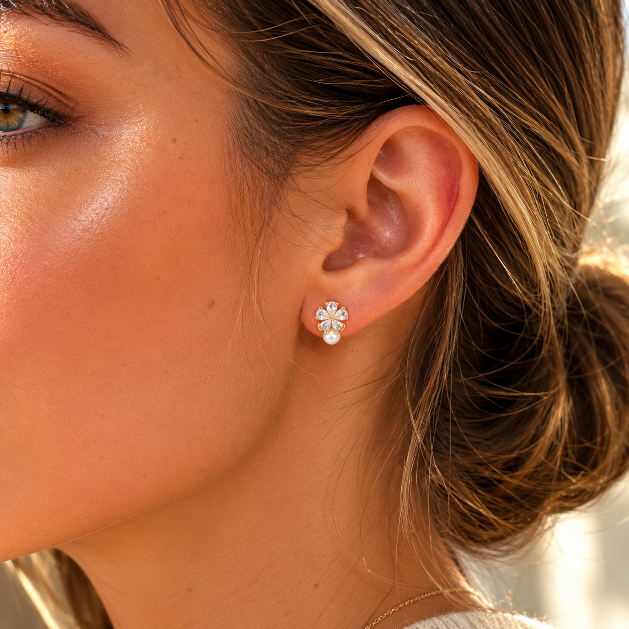 Daisy Pearl Earrings