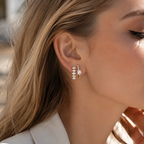 Baguette Duo Hoop Earrings