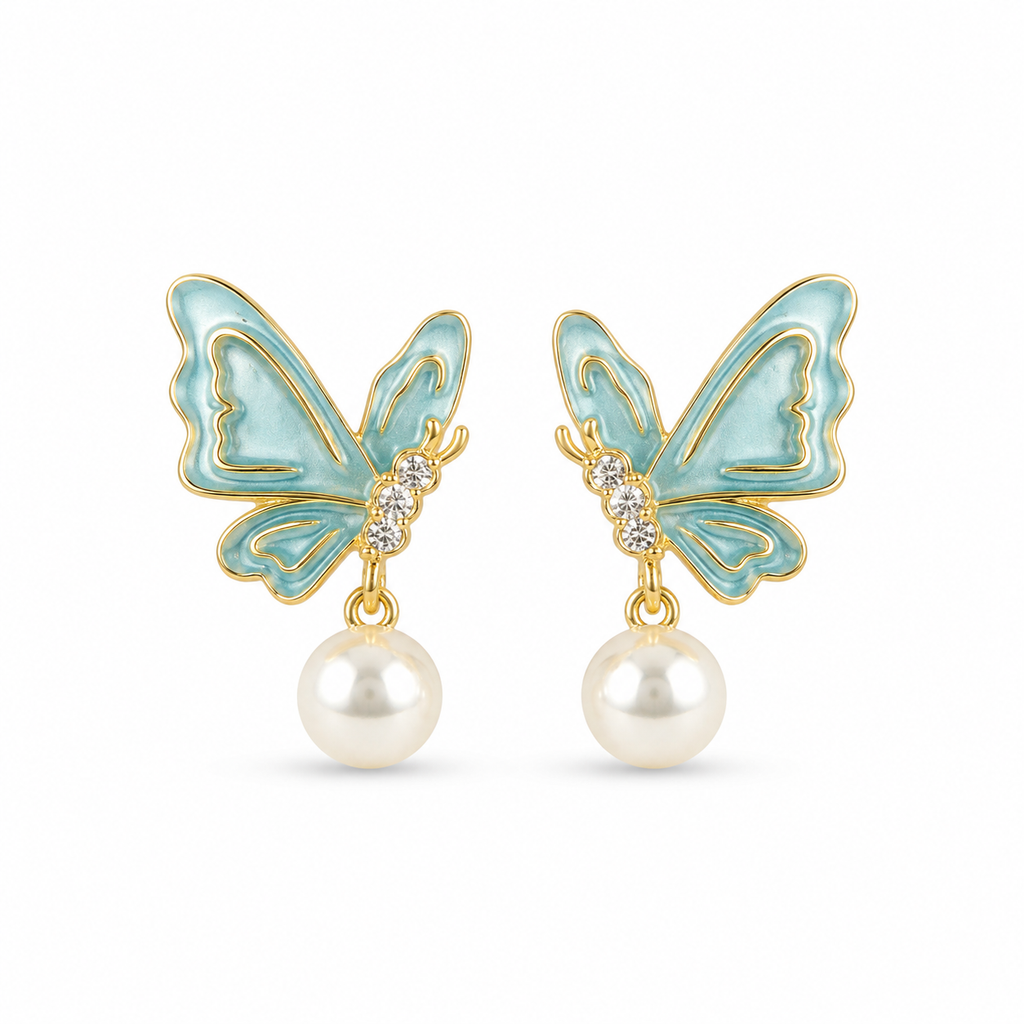 Butterfly Pearl Earrings