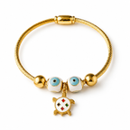 Evil Eye Turtle Charm Bracelet with Magnetic Clasp