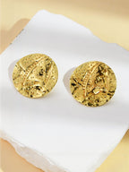 Roman Coin Textured Earrings