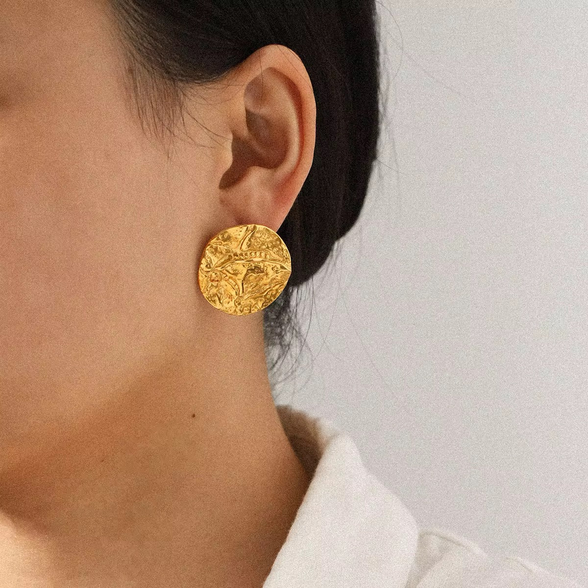 Roman Coin Textured Earrings
