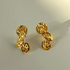 Hammered Pebal Irregular Drop Earrings