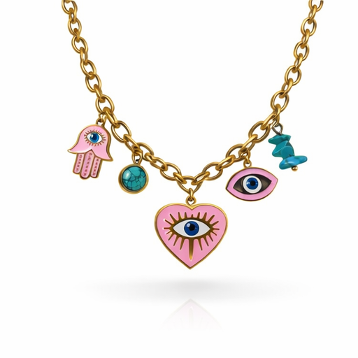 Daisy Hamza Semi Precious Stone Charm Necklace