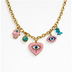 Daisy Hamza Semi Precious Stone Charm Necklace