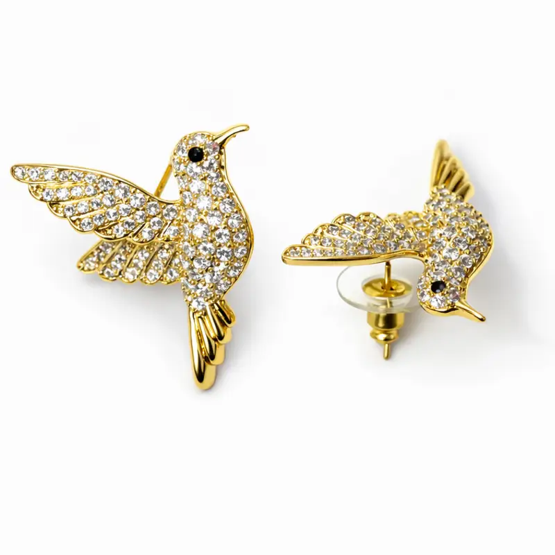 Hummingbird Zircon Studded Earrings