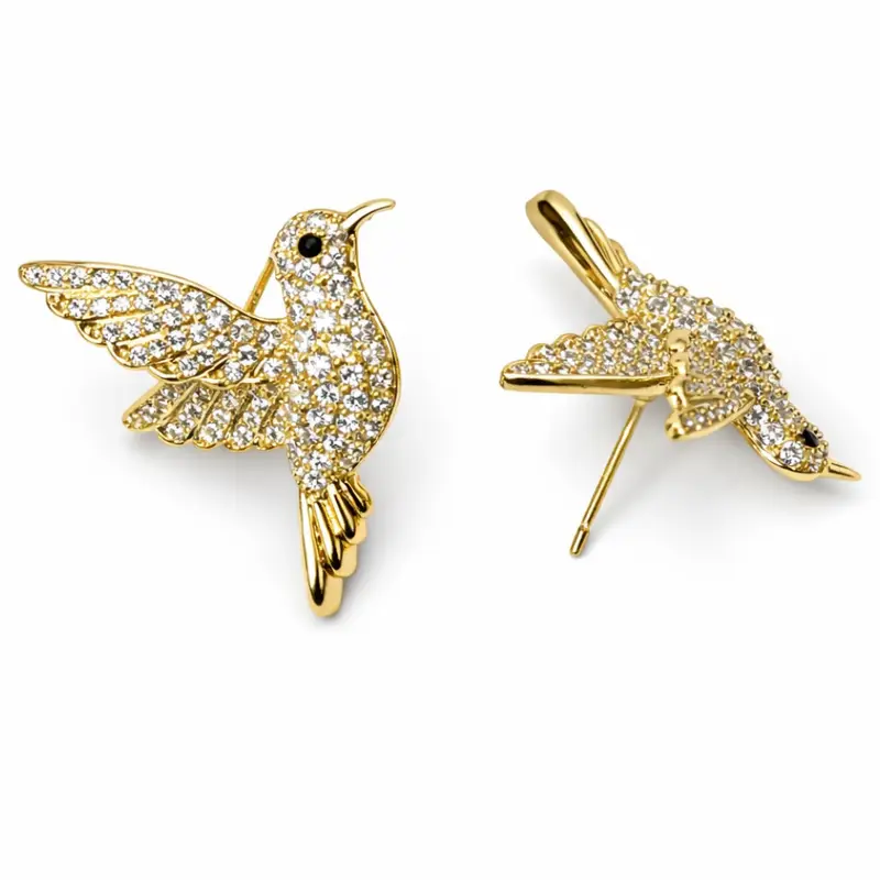 Hummingbird Zircon Studded Earrings