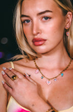 Daisy Hamza Semi Precious Stone Charm Necklace