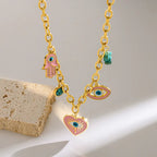 Daisy Hamza Semi Precious Stone Charm Necklace
