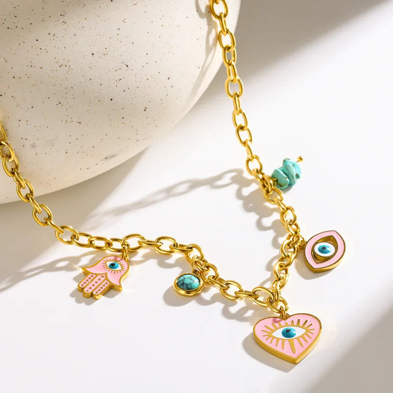 Daisy Hamza Semi Precious Stone Charm Necklace