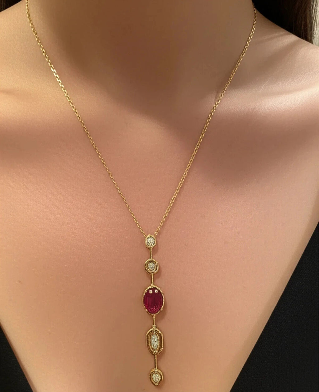 Ruby Y-Shaped Necklace