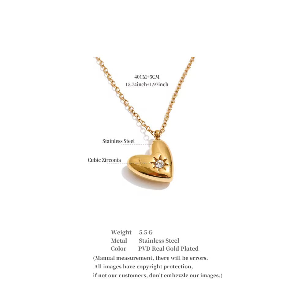 Star Heart Pendant Necklace