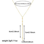 Y- Shape Zircon Droplet Lariat Necklace