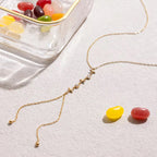 Y- Shape Zircon Droplet Lariat Necklace