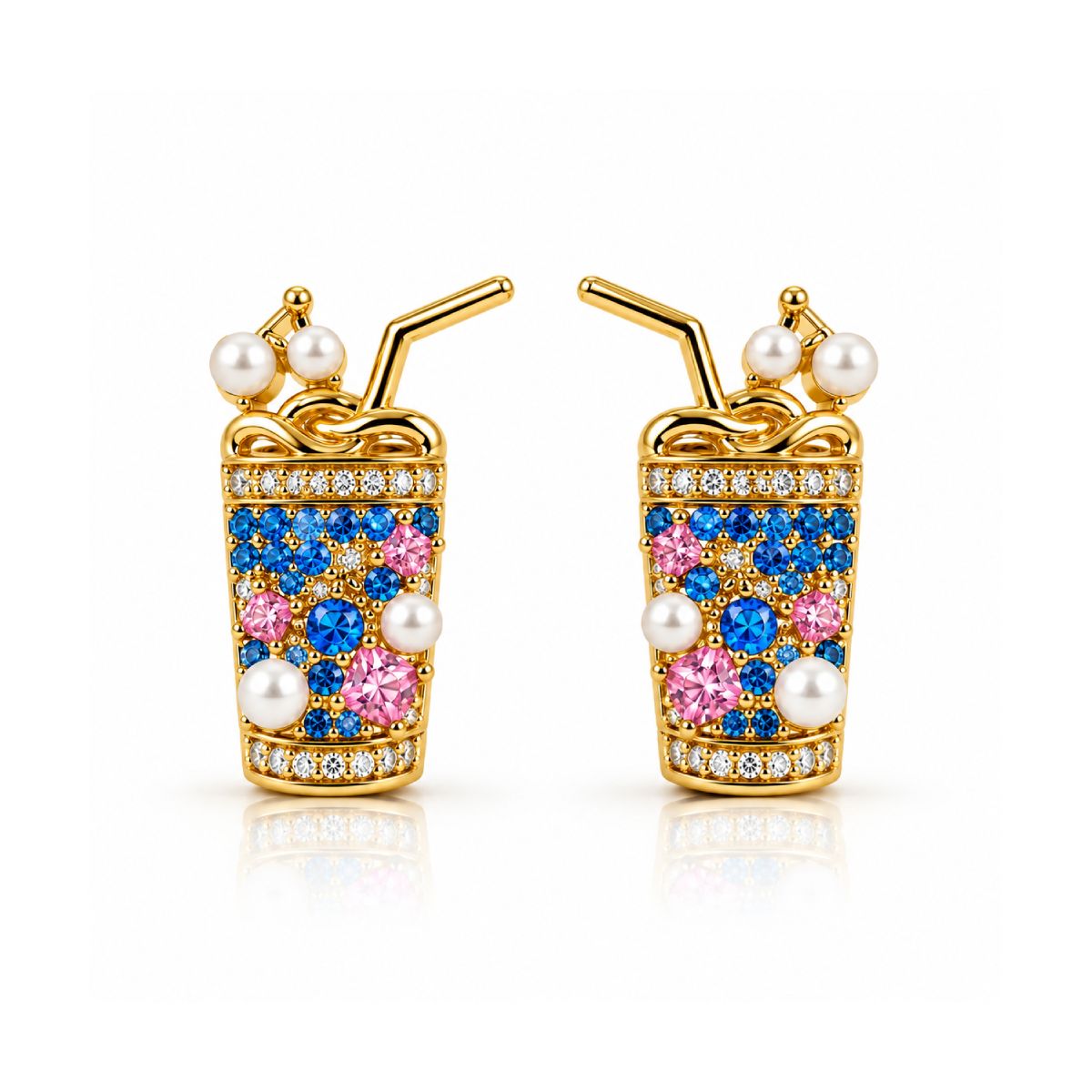 Mocktail Glass Statement Earrings