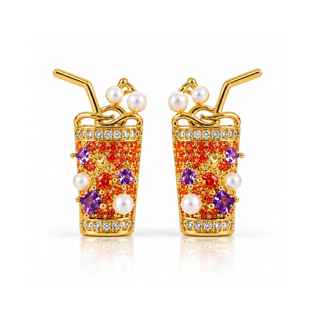 Mocktail Glass Statement Earrings
