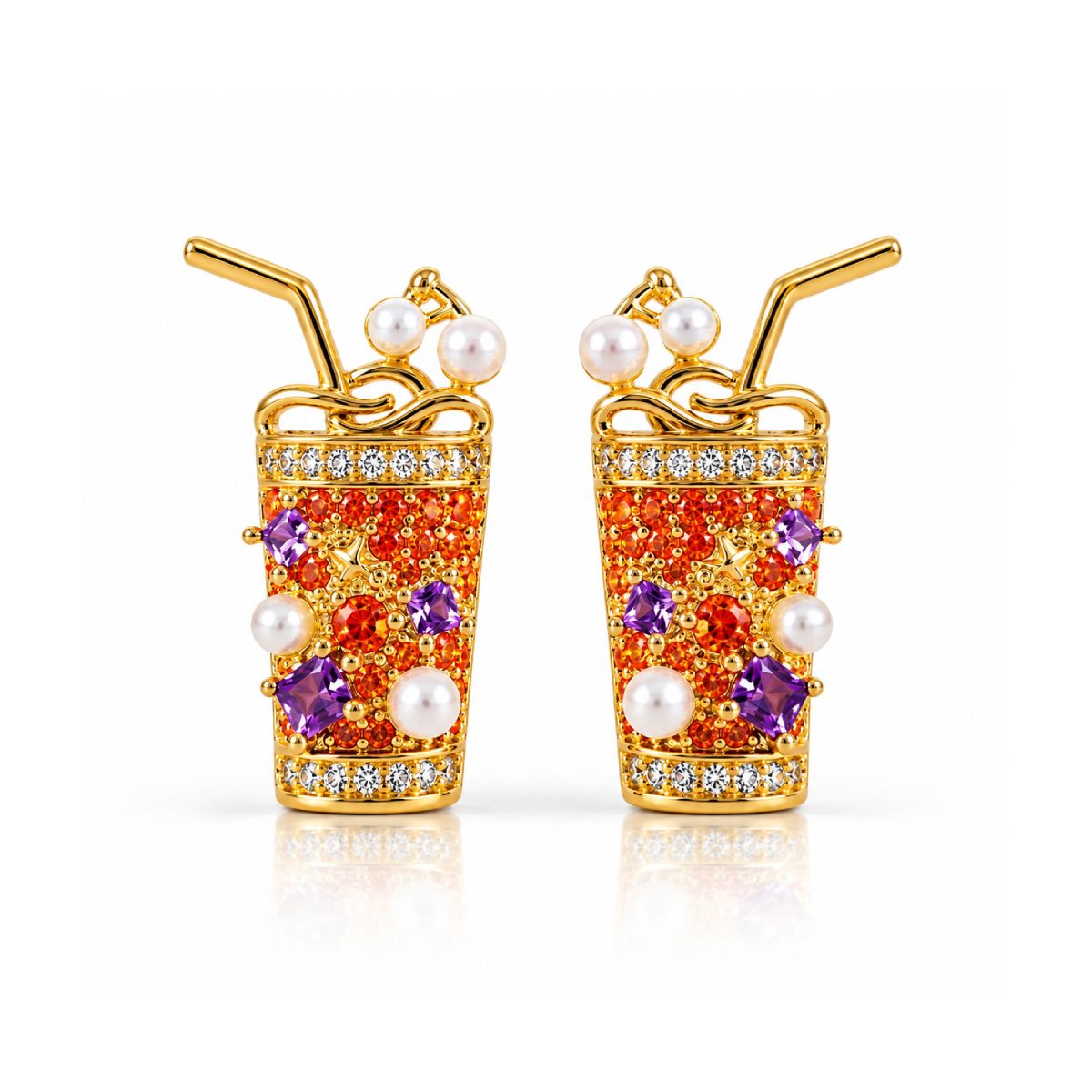 Mocktail Glass Statement Earrings