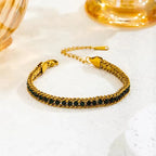 Multilayered Zircon Chain Bracelet