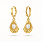Golden Avocado Pearl Earrings