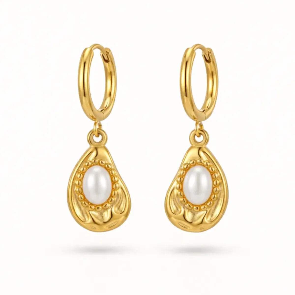 Golden Avocado Pearl Earrings