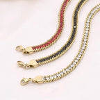 Multilayered Zircon Chain Bracelet